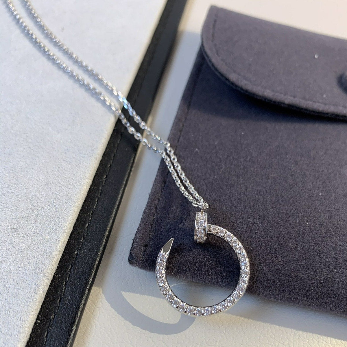 [Zalyn Jewelry ]JUSTE NECKLACE SILVER DIAMONDS