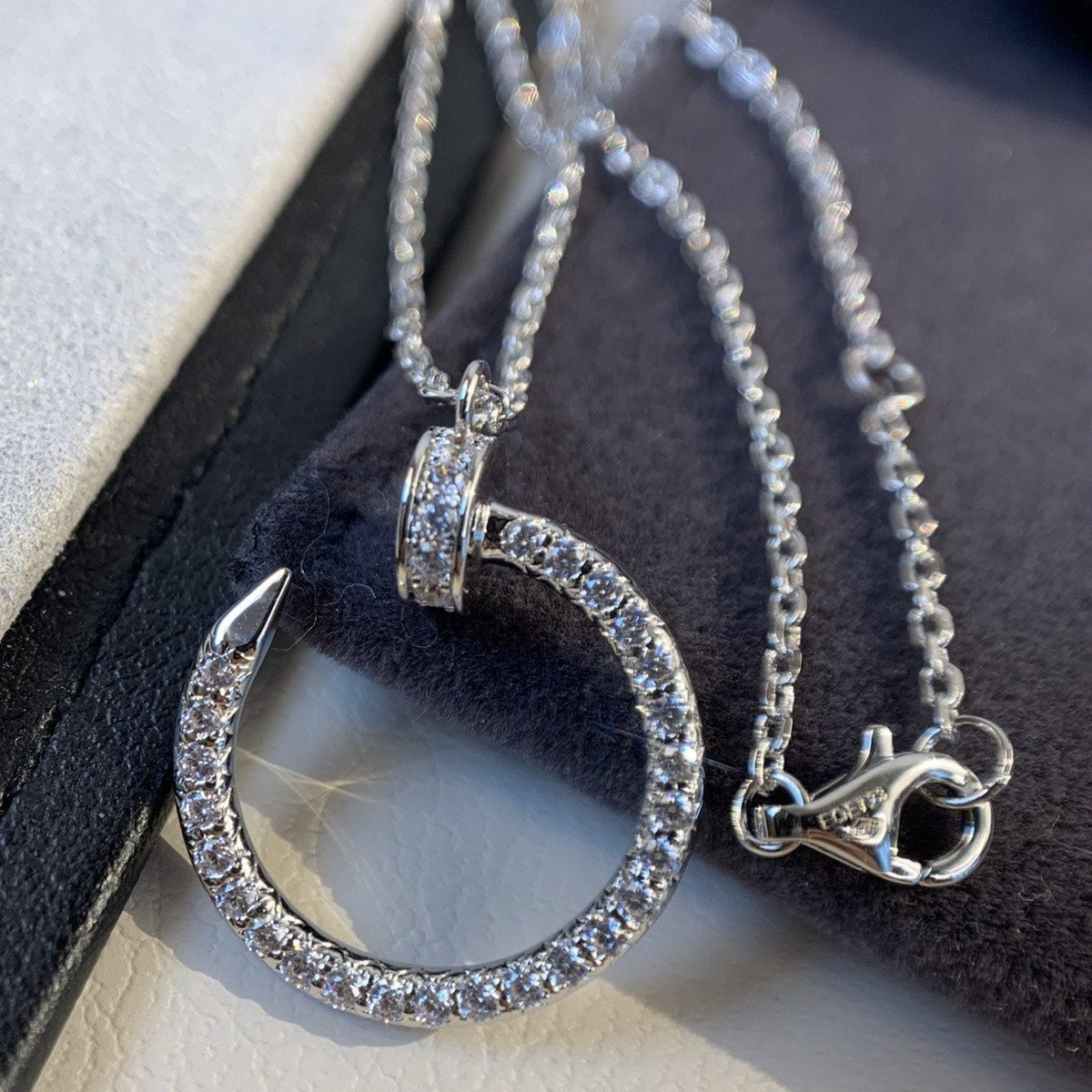 [Zalyn Jewelry ]JUSTE NECKLACE SILVER DIAMONDS