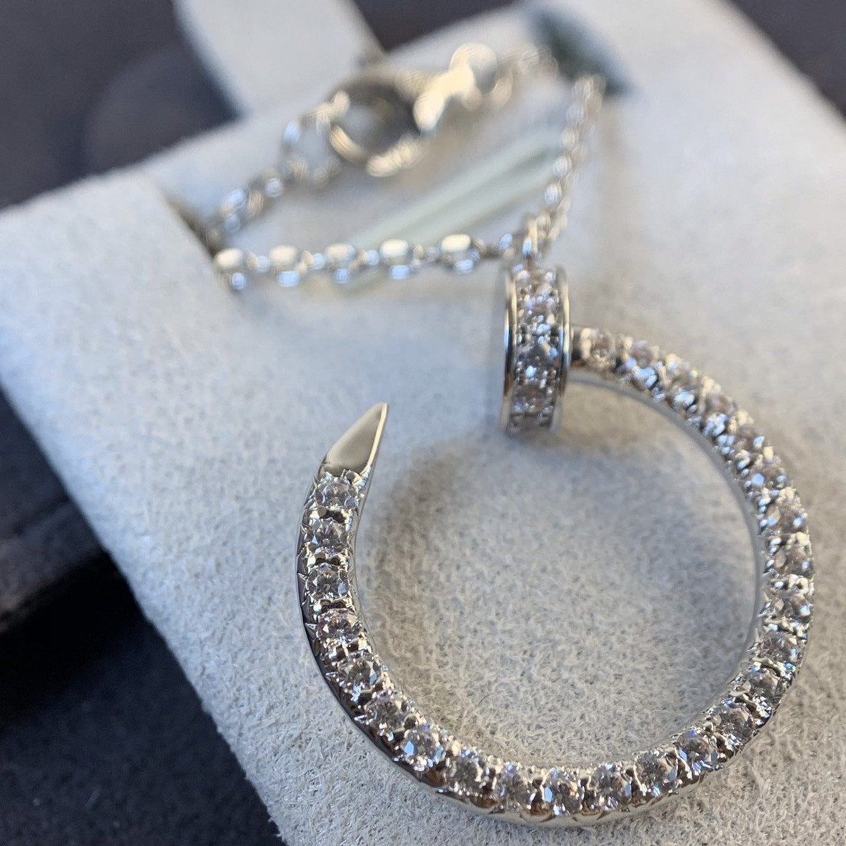 [Zalyn Jewelry ]JUSTE NECKLACE SILVER DIAMONDS