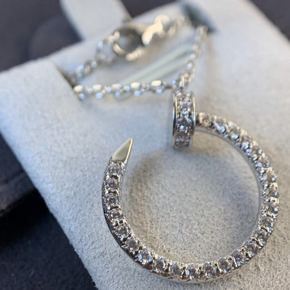 [Zalyn Jewelry ]JUSTE NECKLACE SILVER DIAMONDS