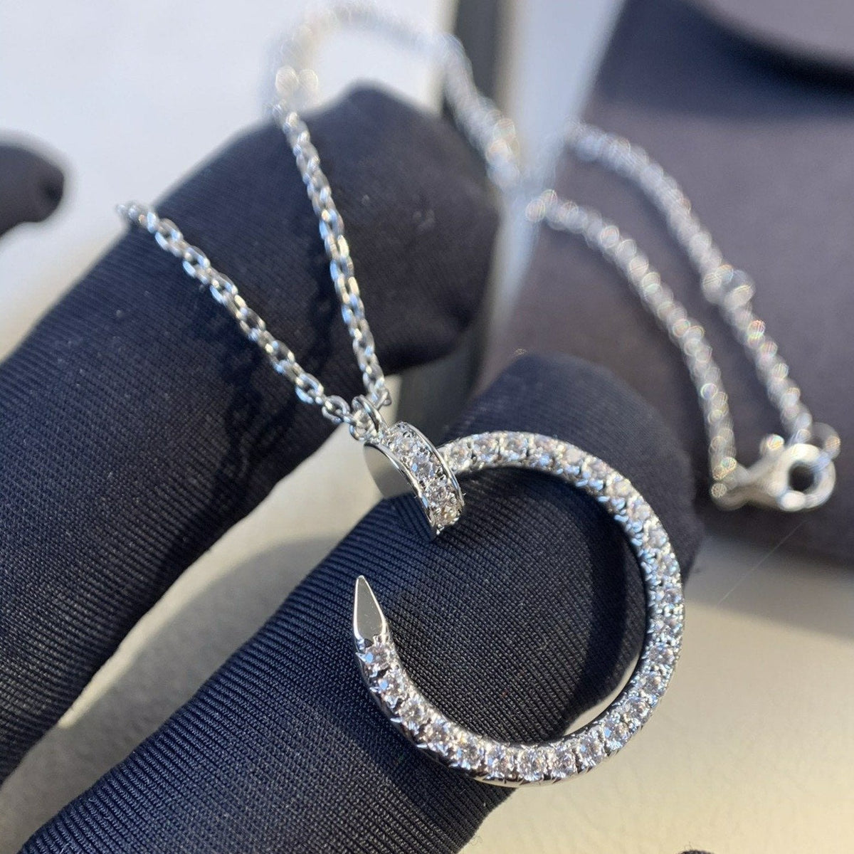 [Zalyn Jewelry ]JUSTE NECKLACE SILVER DIAMONDS