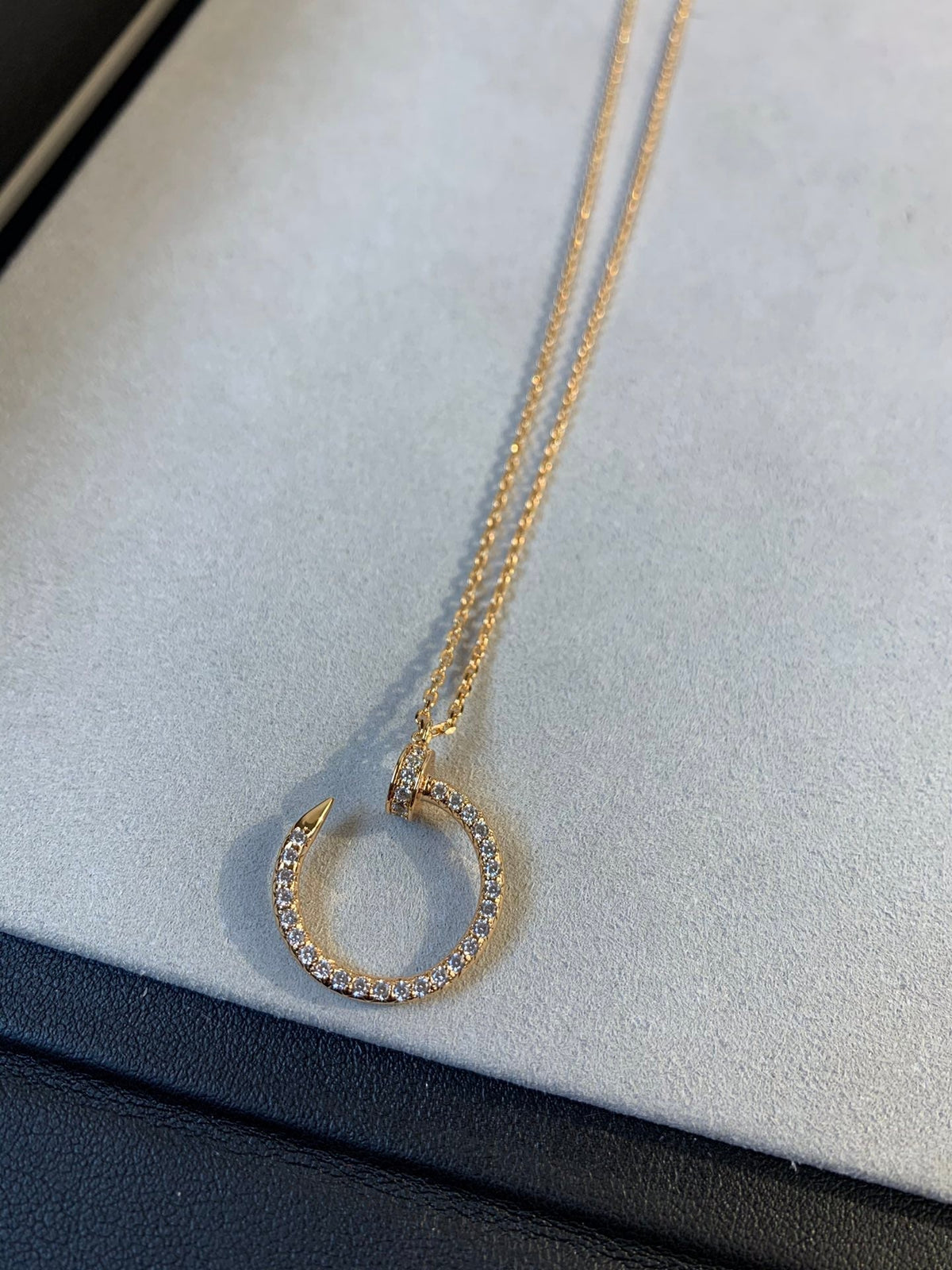 [Zalyn Jewelry ]JUSTE NECKLACE PINK GOLD DIAMONDS