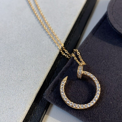 [Zalyn Jewelry ]JUSTE NECKLACE PINK GOLD DIAMONDS