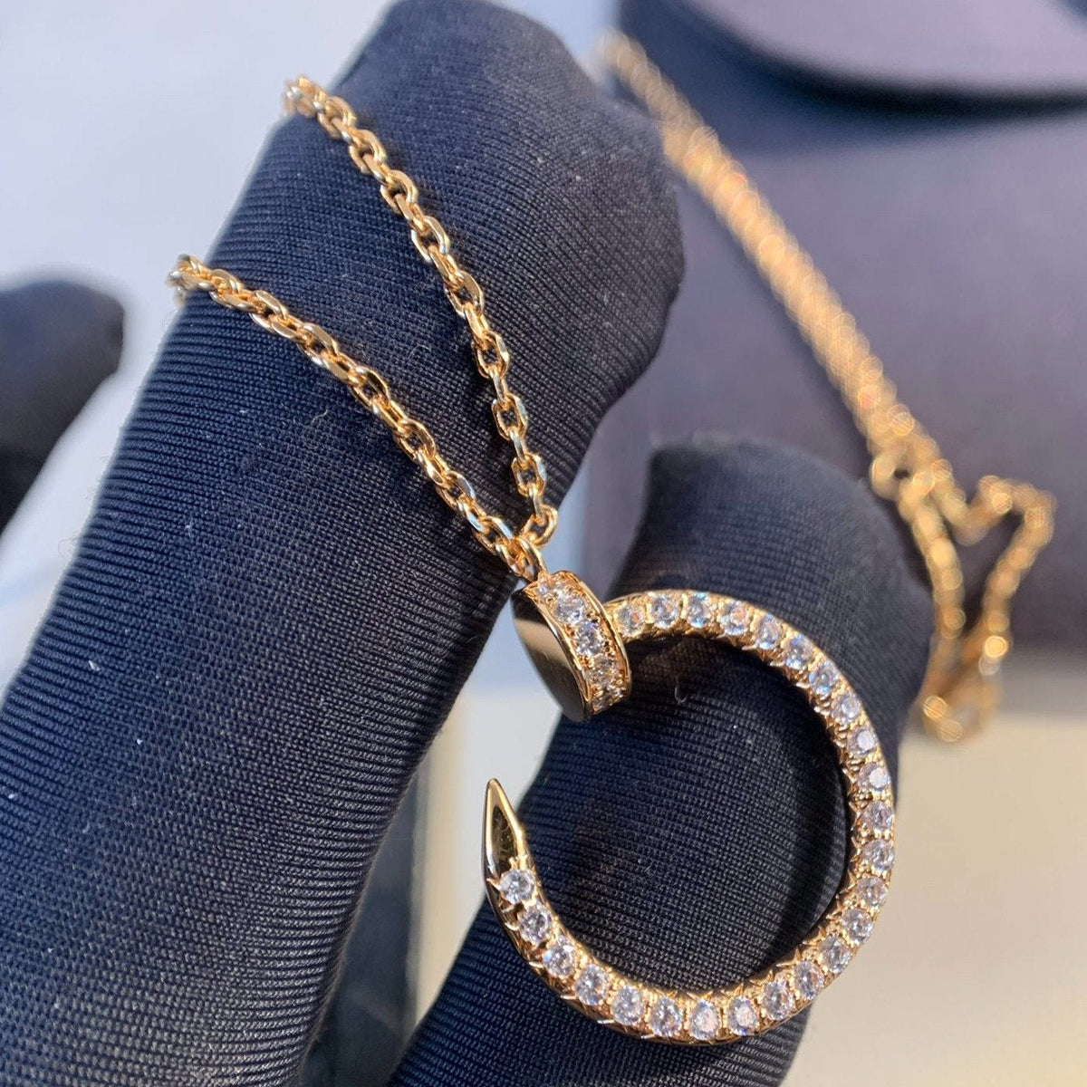 [Zalyn Jewelry ]JUSTE NECKLACE PINK GOLD DIAMONDS