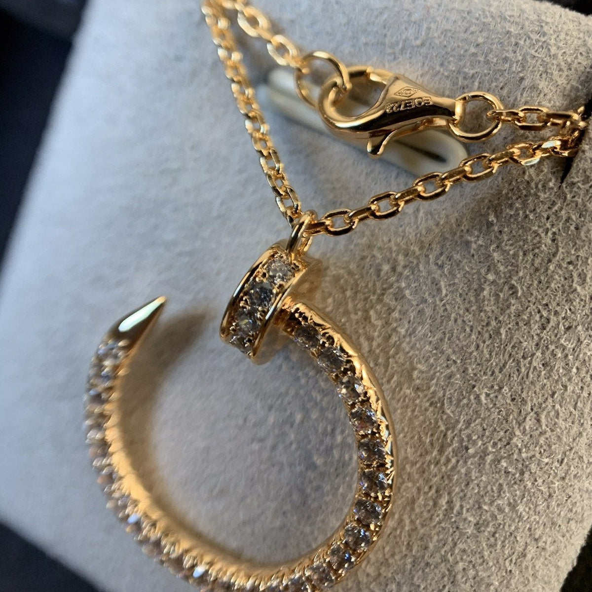 [Zalyn Jewelry ]JUSTE NECKLACE PINK GOLD DIAMONDS