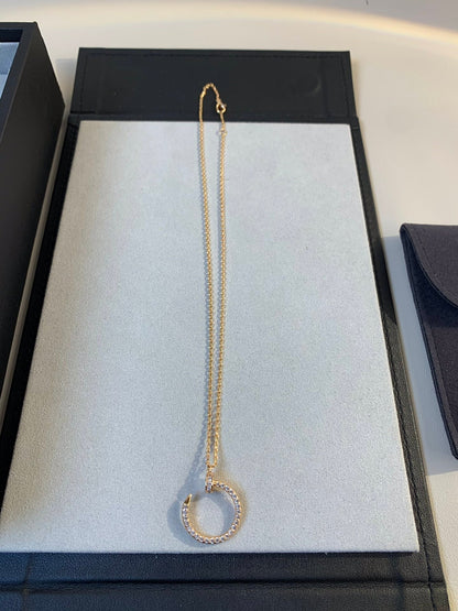 [Zalyn Jewelry ]JUSTE NECKLACE PINK GOLD DIAMONDS