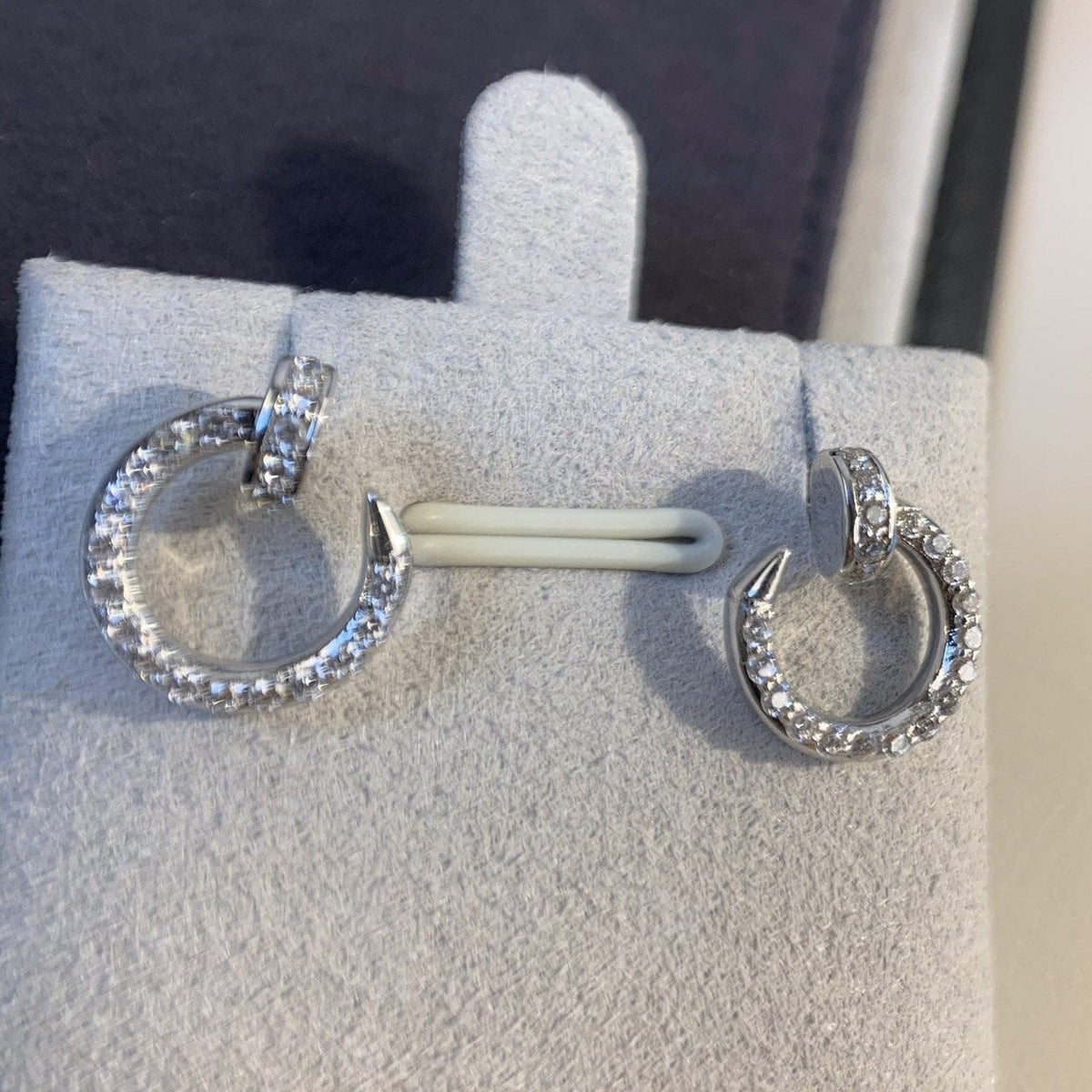 [Zalyn Jewelry ]JUSTE EARRINGS SILVER DIAMONDS