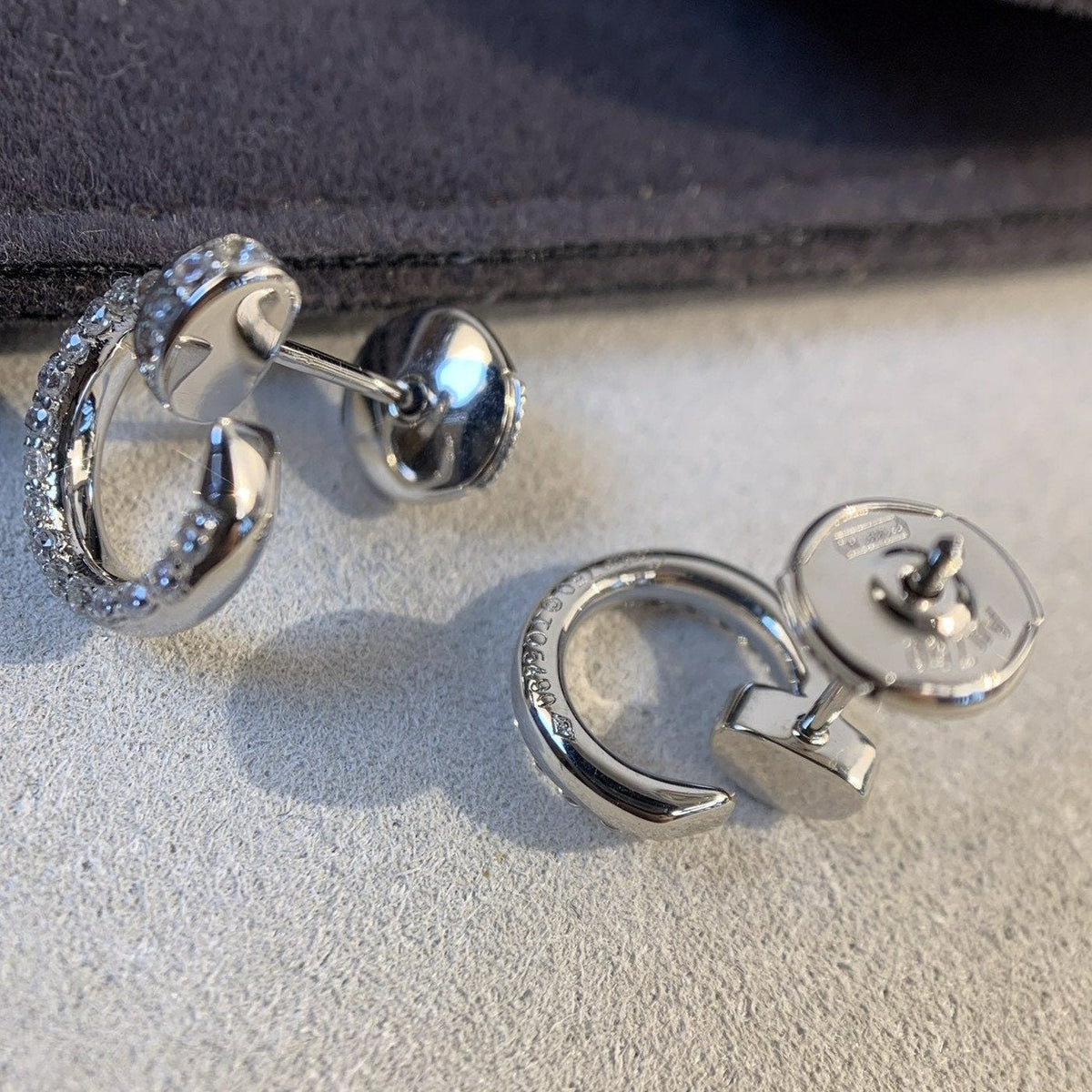 [Zalyn Jewelry ]JUSTE EARRINGS SILVER DIAMONDS