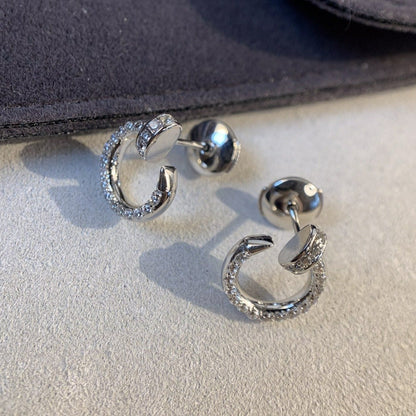 [Zalyn Jewelry ]JUSTE EARRINGS SILVER DIAMONDS