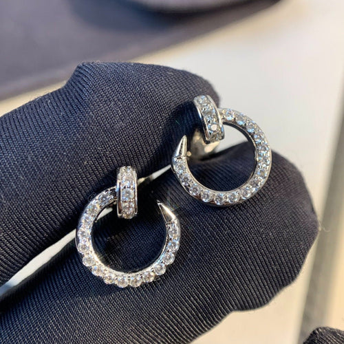 [Zalyn Jewelry ]JUSTE EARRINGS SILVER DIAMONDS