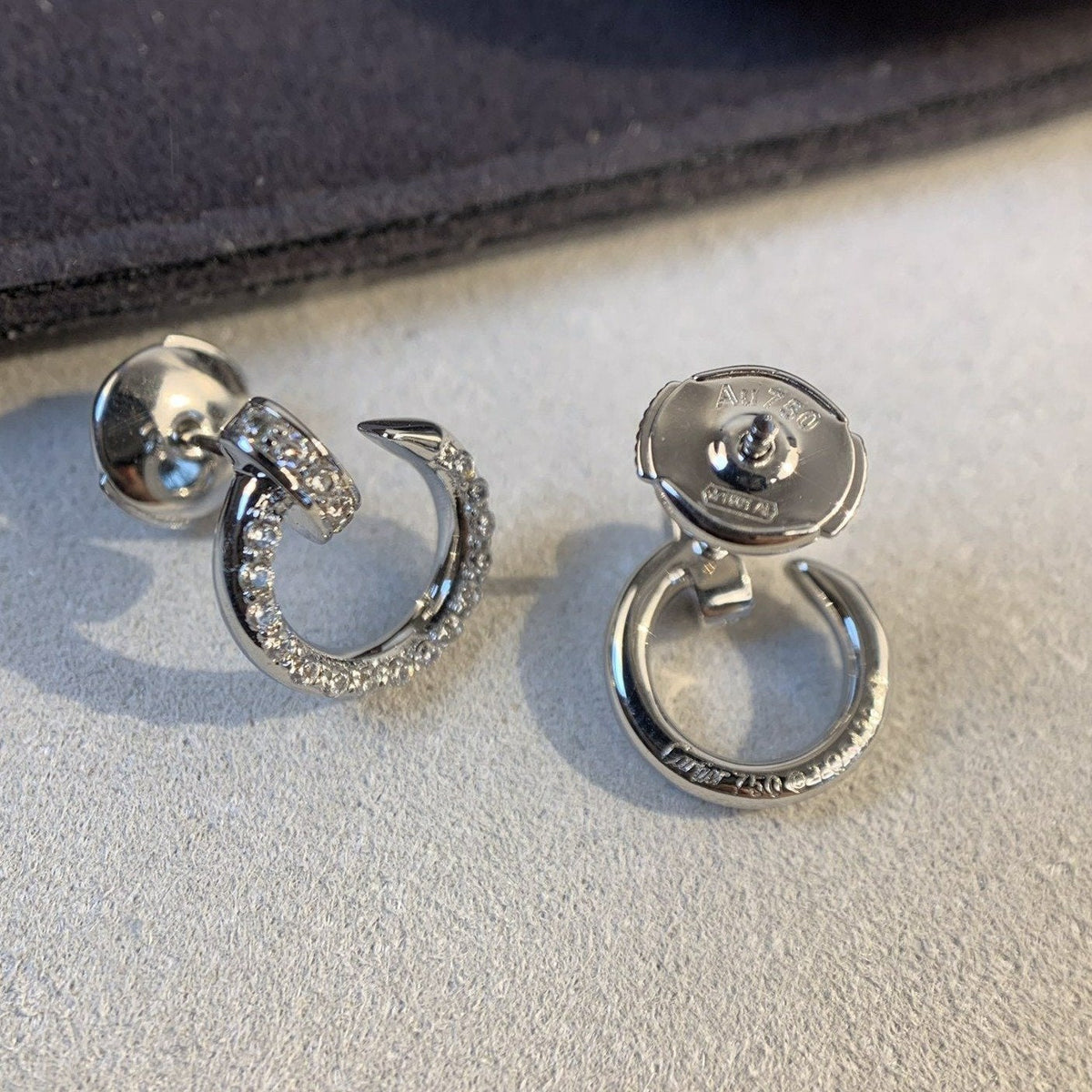 [Zalyn Jewelry ]JUSTE EARRINGS SILVER DIAMONDS