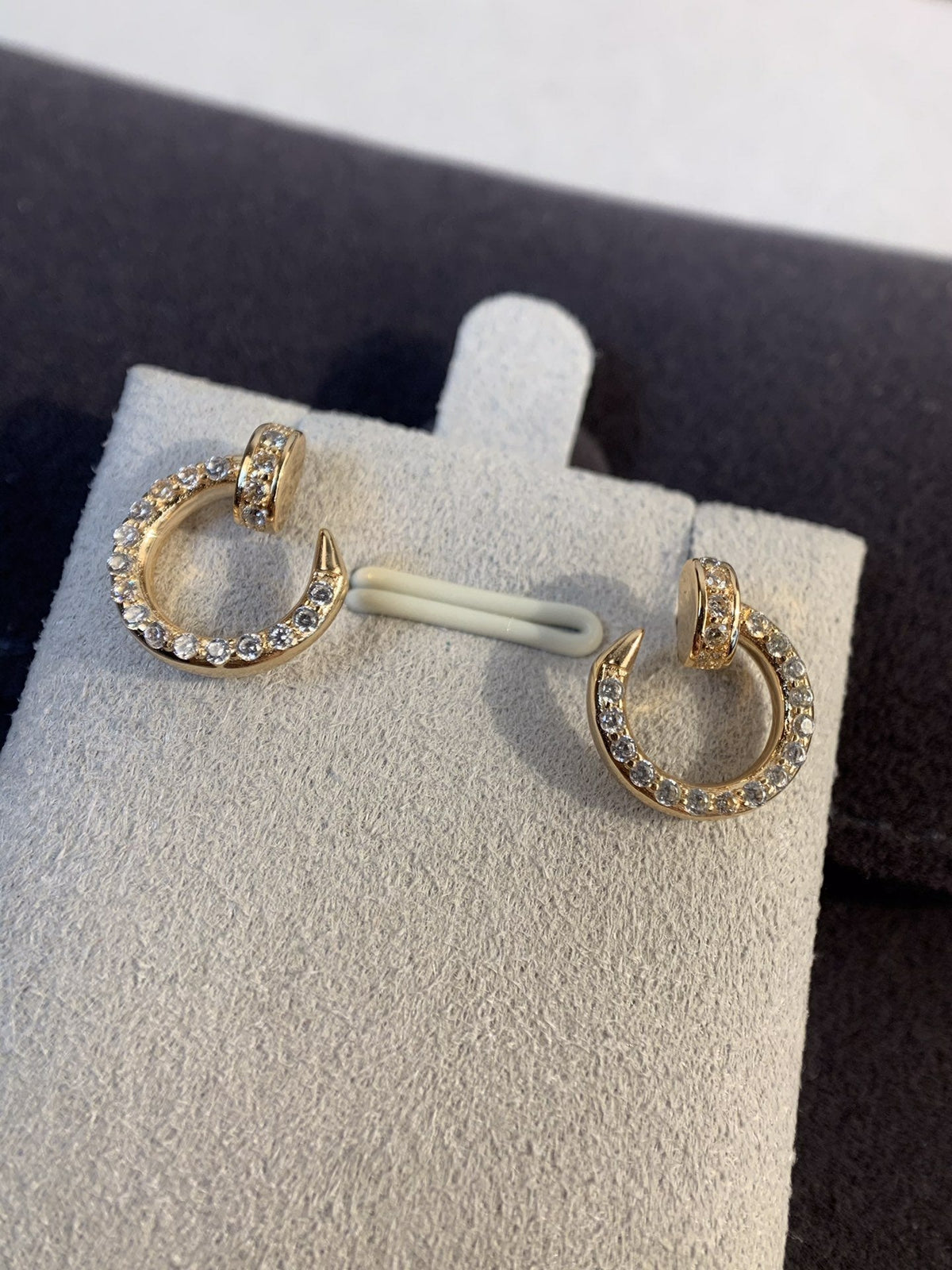 [Zalyn Jewelry ]JUSTE EARRINGS GOLD DIAMONDS