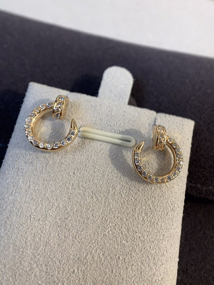 [Zalyn Jewelry ]JUSTE EARRINGS GOLD DIAMONDS
