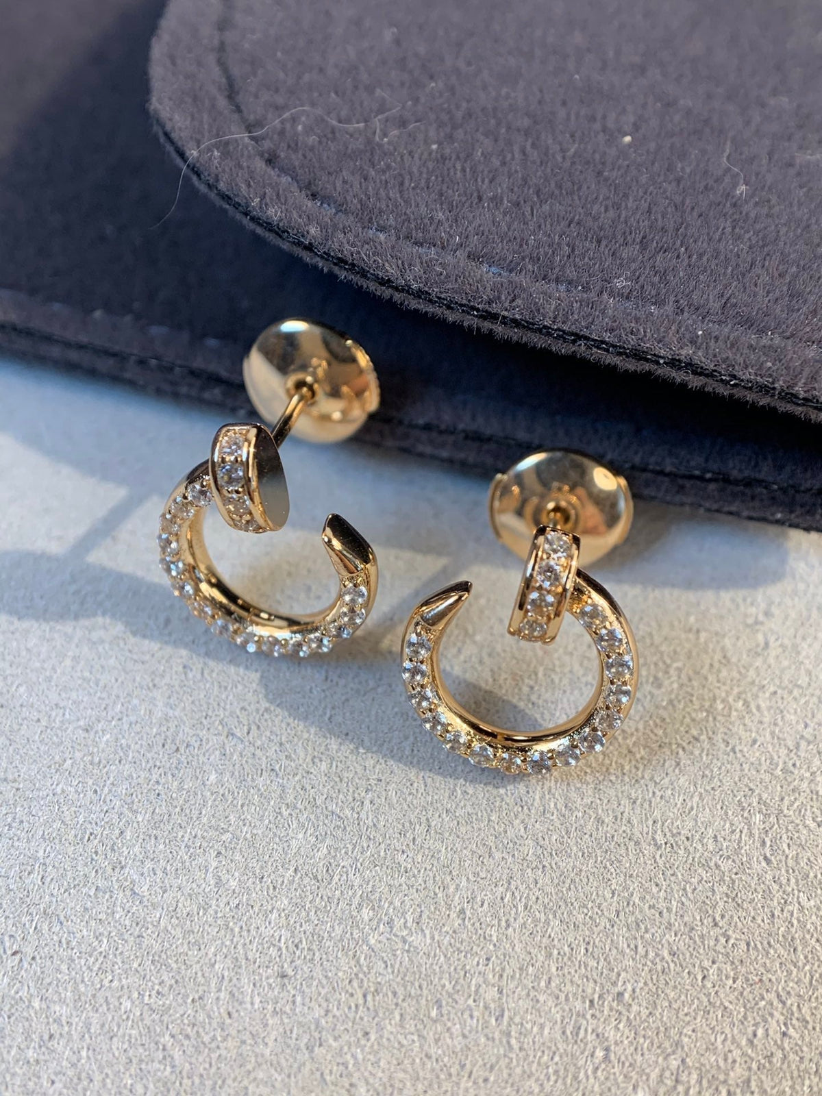 [Zalyn Jewelry ]JUSTE EARRINGS GOLD DIAMONDS