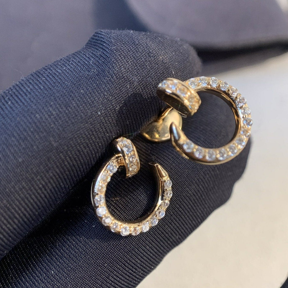 [Zalyn Jewelry ]JUSTE EARRINGS GOLD DIAMONDS