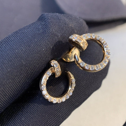 [Zalyn Jewelry ]JUSTE EARRINGS GOLD DIAMONDS