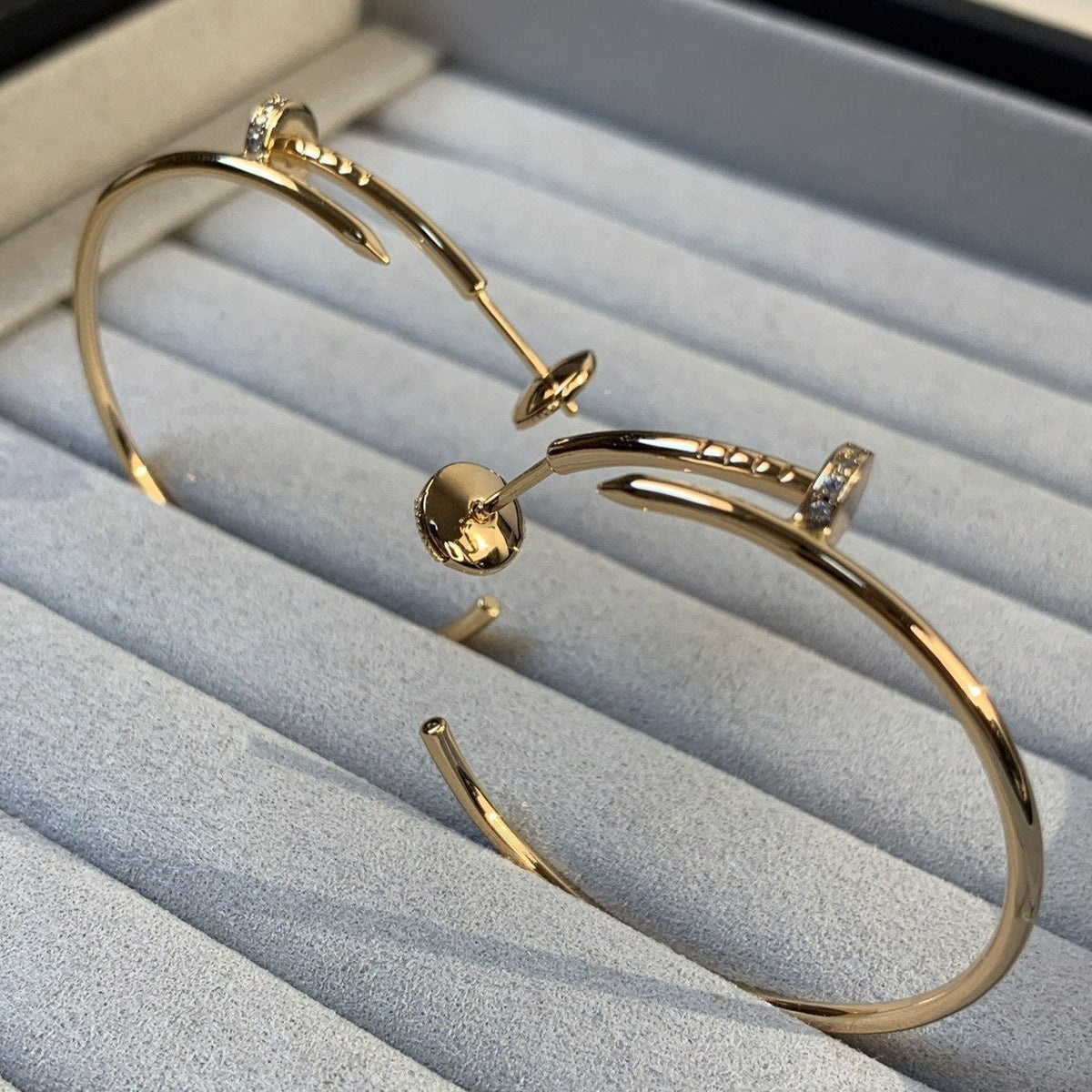 [Zalyn Jewelry ]JUSTE EARRINGS GOLD DIAMONDS 1.8MM