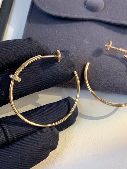 [Zalyn Jewelry ]JUSTE EARRINGS GOLD DIAMONDS 1.8MM