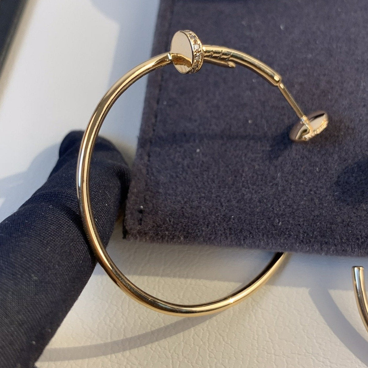 [Zalyn Jewelry ]JUSTE EARRINGS GOLD DIAMONDS 1.8MM