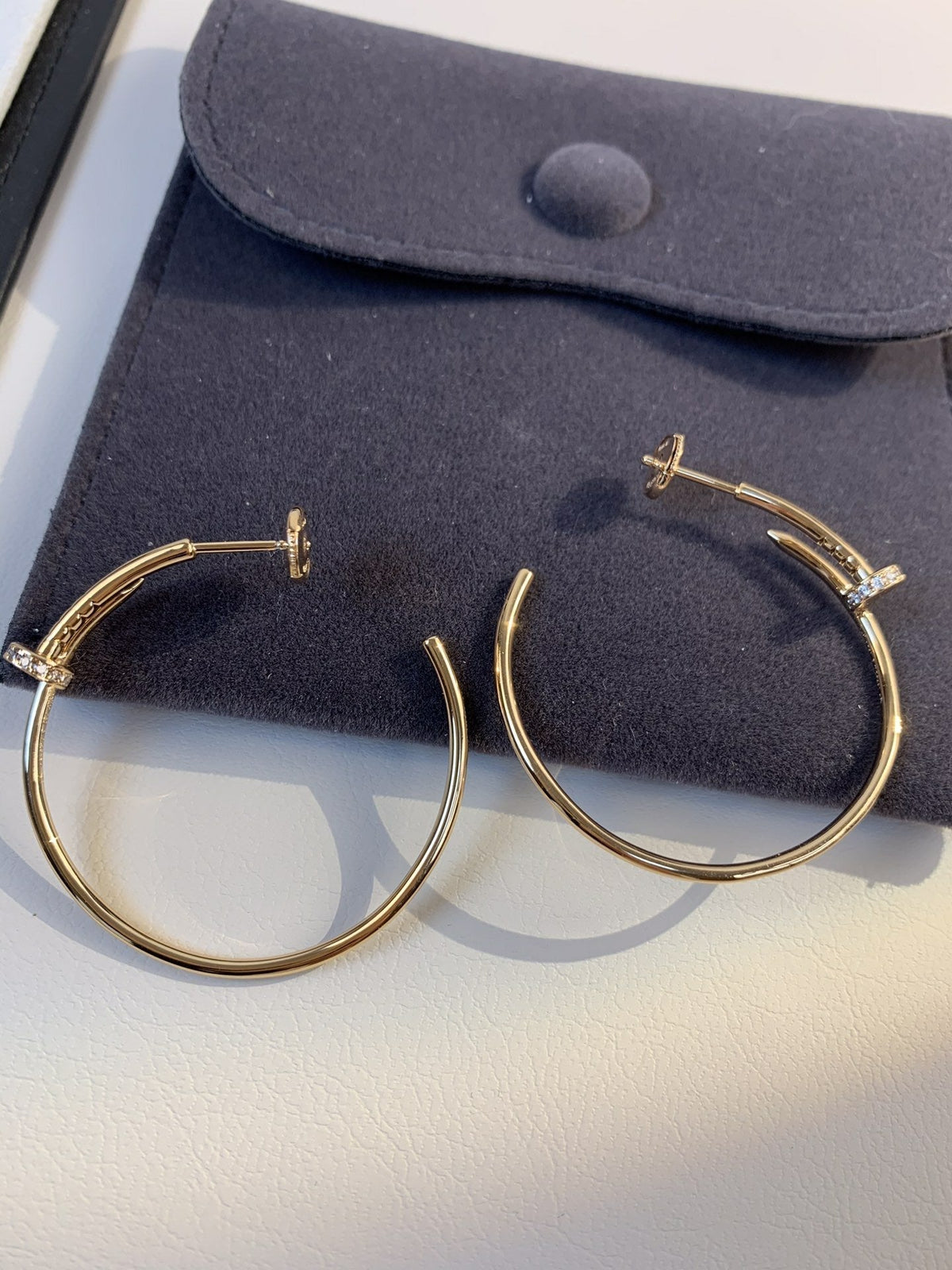 [Zalyn Jewelry ]JUSTE EARRINGS GOLD DIAMONDS 1.8MM