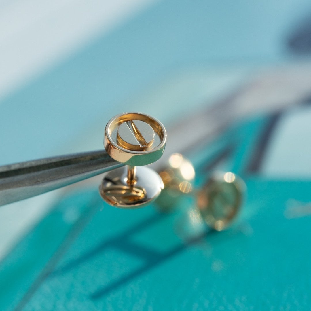 [Zalyn Jewelry ]LOVE EARRINGS PINK GOLD 10MM