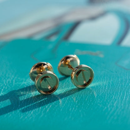 [Zalyn Jewelry ]LOVE EARRINGS PINK GOLD 10MM