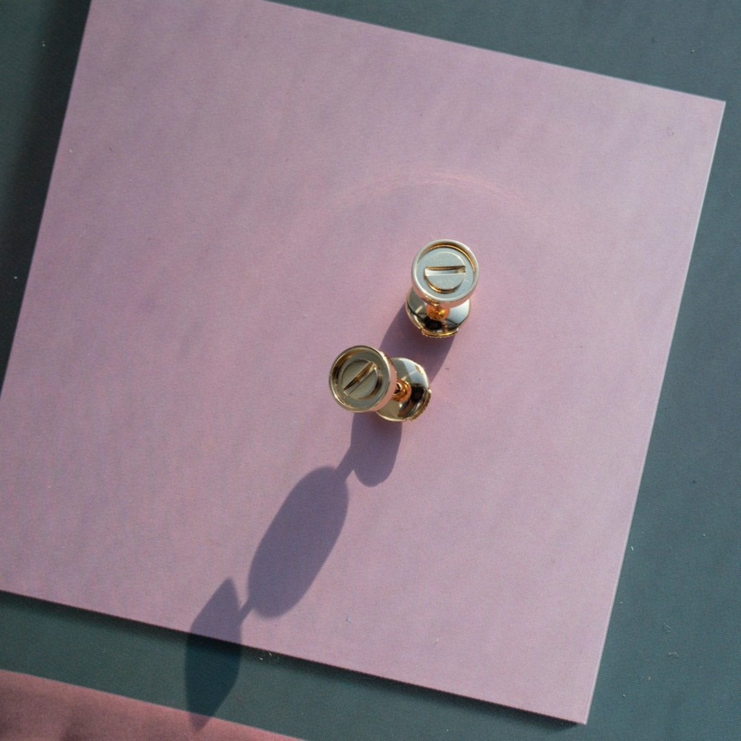 [Zalyn Jewelry ]LOVE EARRINGS PINK GOLD 10MM