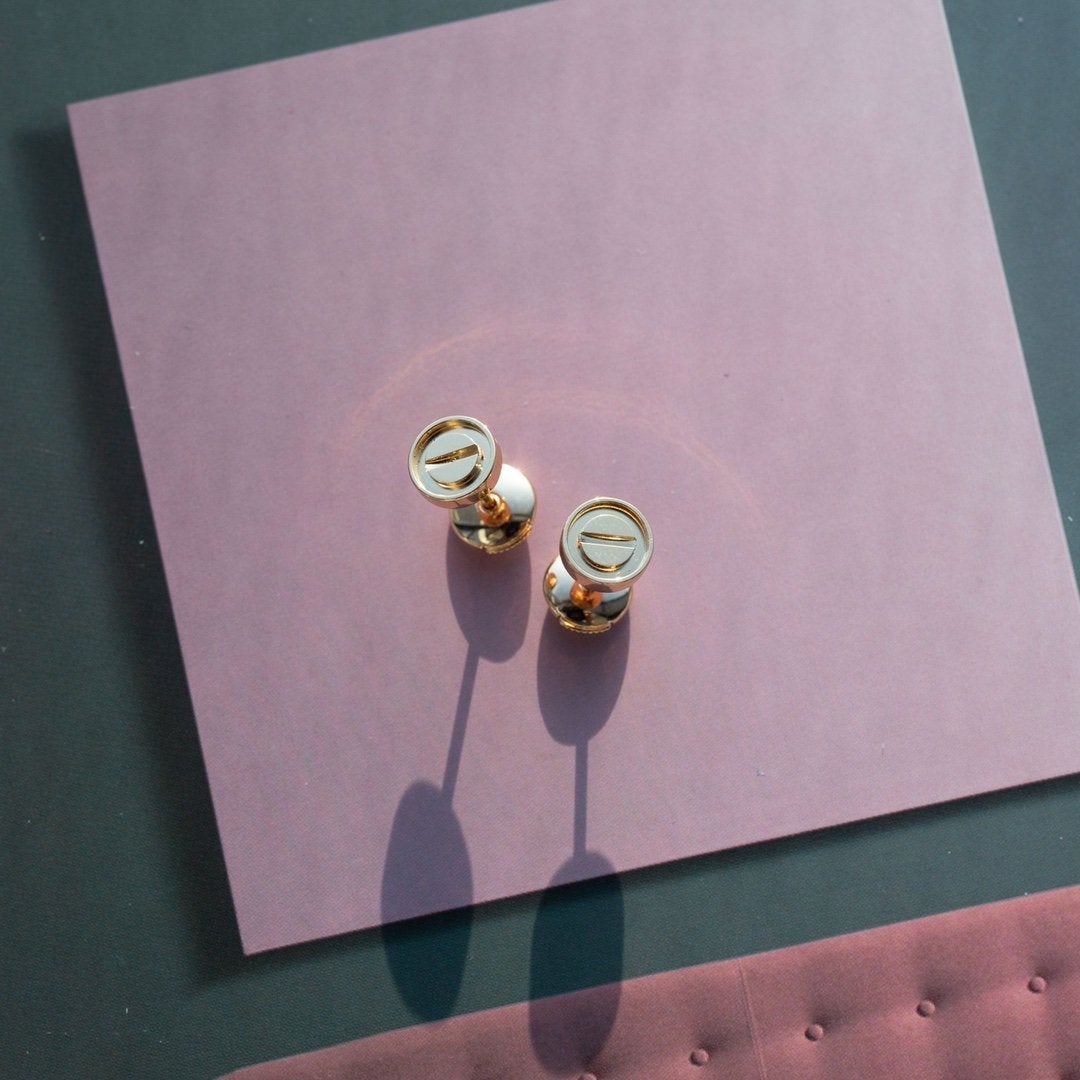 [Zalyn Jewelry ]LOVE EARRINGS PINK GOLD 10MM