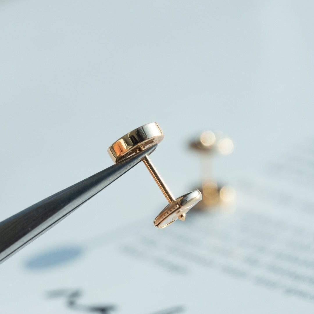 [Zalyn Jewelry ]LOVE EARRINGS PINK GOLD 10MM