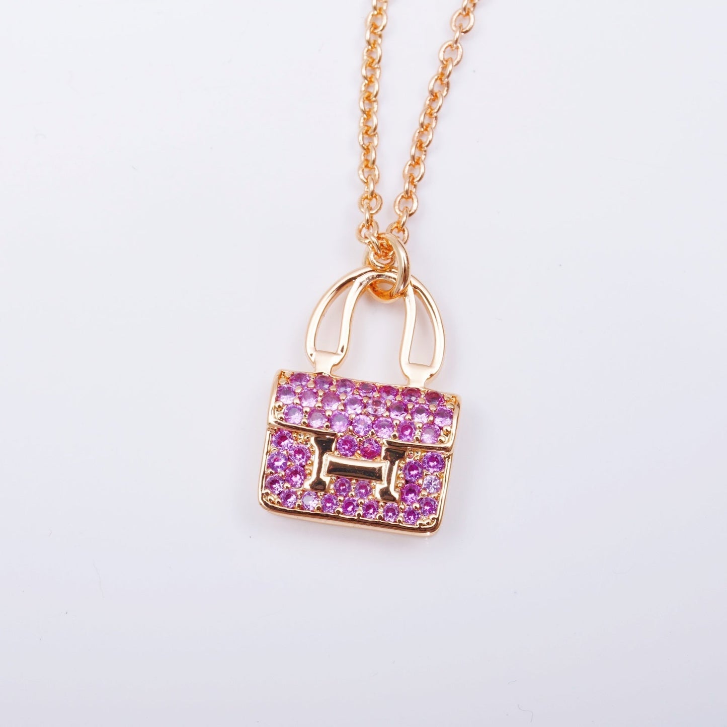 [Zalyn]CONSTANCE PEDANT PURPLE DIAMOND NECKLACE