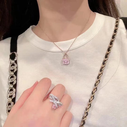[Zalyn]CONSTANCE PEDANT PURPLE DIAMOND NECKLACE