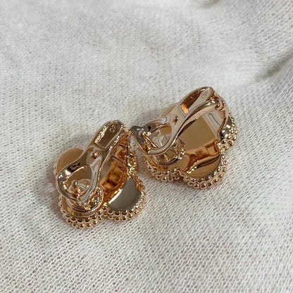 [Zalyn Jewelry ]CLOVER MEDIUM 1 MOTIFS CARNELIAN  DIAMOND earrings