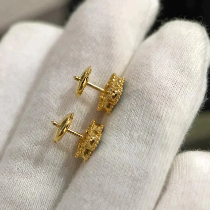 [Zalyn Jewelry ]CLOVER MINI 9.5MM MALACHITE  EARRINGS