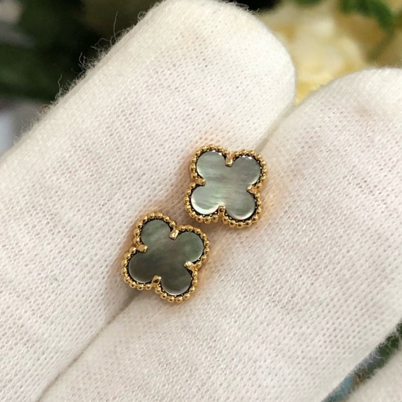 [Zalyn Jewelry ]CLOVER MINI GOLD EARRINGS