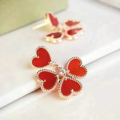 [Zalyn Jewelry ]SWEET CLOVER CARNELIAN EARRINGS