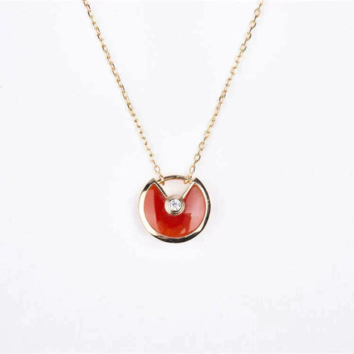 [Zalyn Jewelry ]AMULETTE GOLD CARNELIAN ONYX NECKLACE