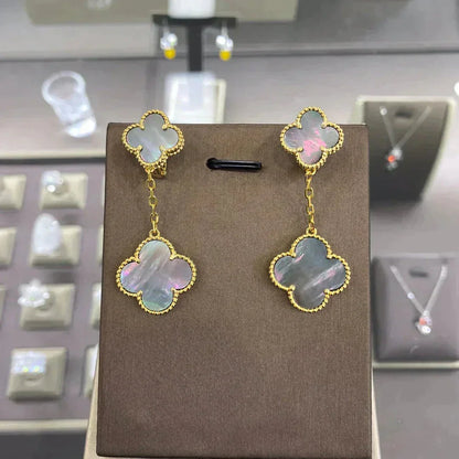 [Zalyn Jewelry ]CLOVER 2 MOTIFS  EARRINGS (MULTIPLE CHOICESC