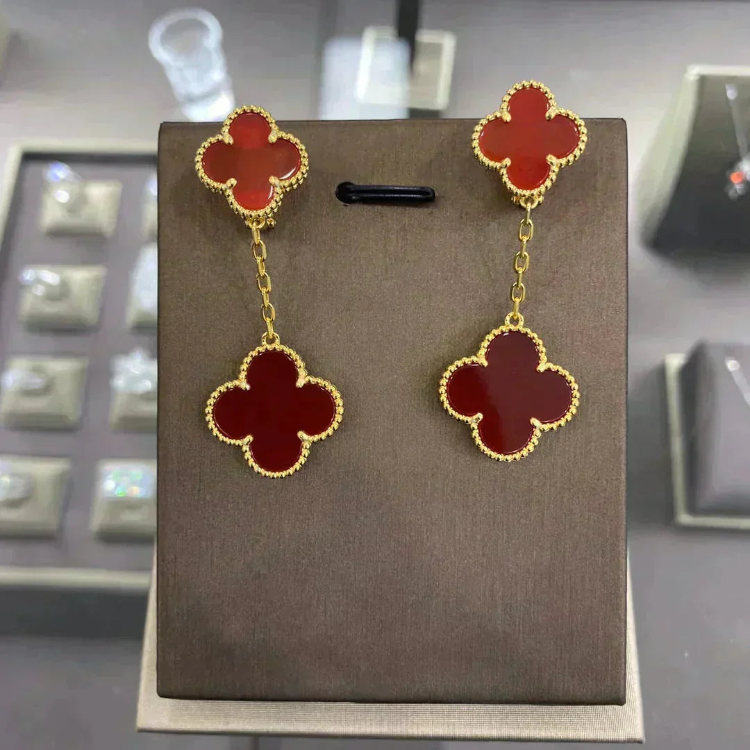 [Zalyn Jewelry ]CLOVER 2 MOTIFS  EARRINGS (MULTIPLE CHOICESC