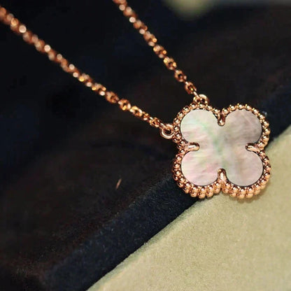 [Zalyn Jewelry ]CLOVER 15MM  GRAY MOTHER OF PEARL NECKLACE