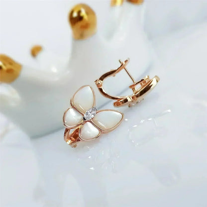 [Zalyn Jewelry ]BUTTERFLY MOP DIAMOND EARRINGS