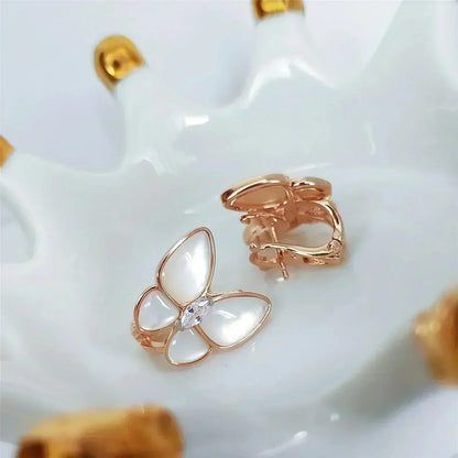 [Zalyn Jewelry ]BUTTERFLY MOP DIAMOND EARRINGS