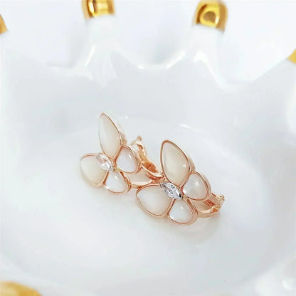 [Zalyn Jewelry ]BUTTERFLY MOP DIAMOND EARRINGS