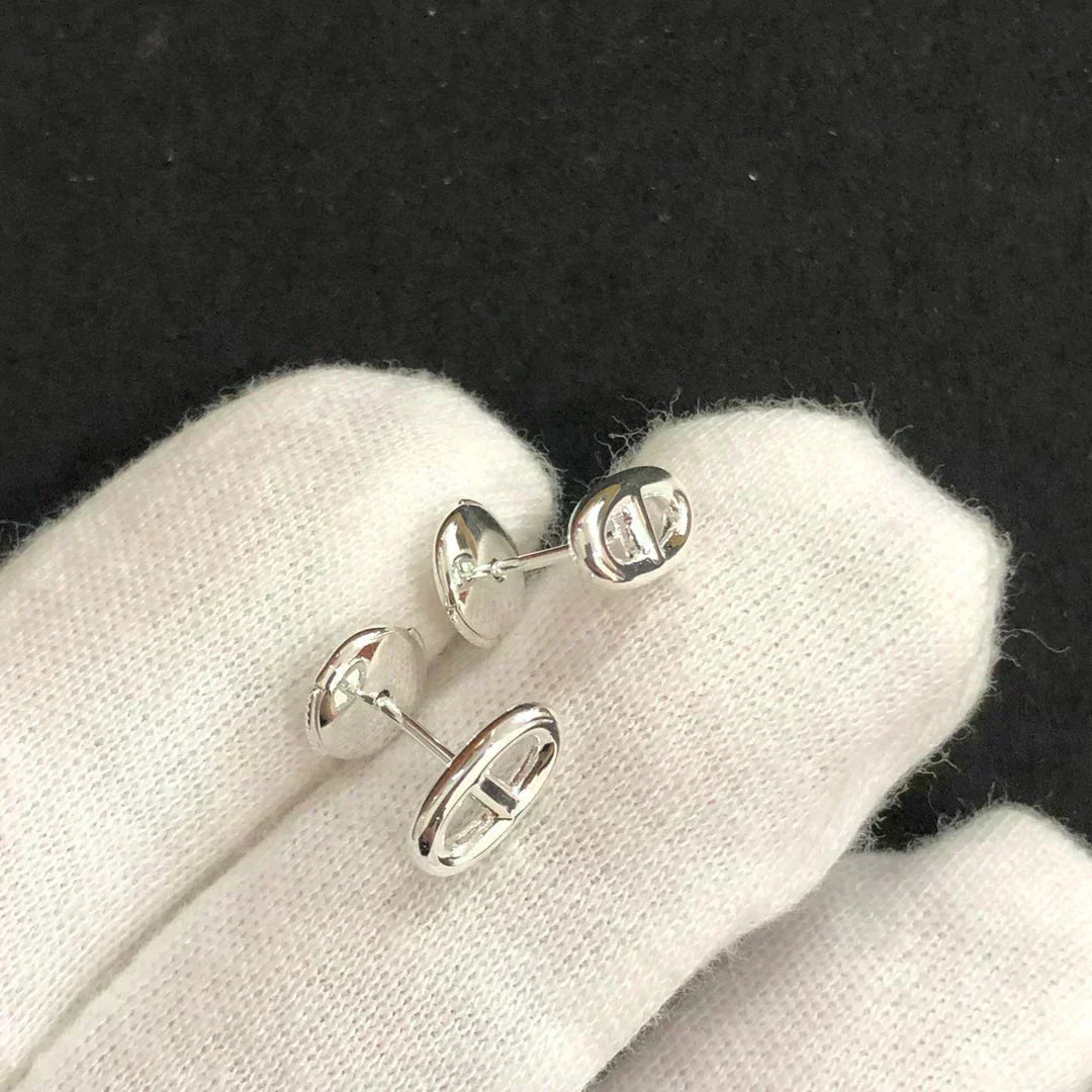[Zalyn]CHAINE SMALL EARRINGS GOLD AND SILVER