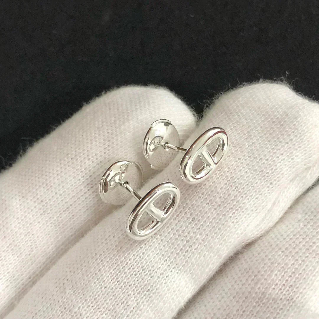 [Zalyn Jewelry ]CHAINE SMALL EARRINGS GOLD AND SILVER
