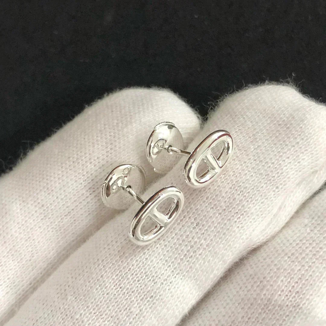 [Zalyn]CHAINE SMALL EARRINGS GOLD AND SILVER