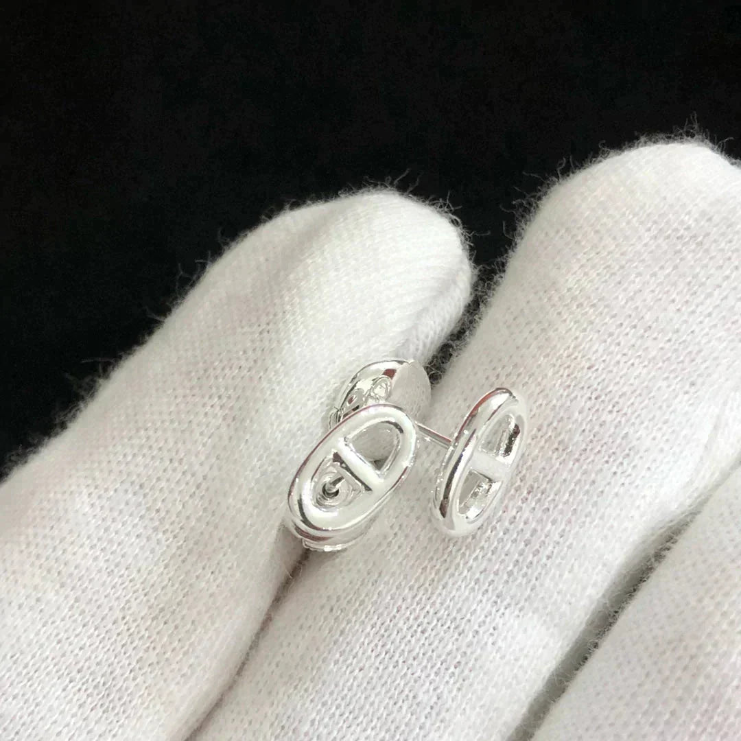 [Zalyn]CHAINE SMALL EARRINGS GOLD AND SILVER