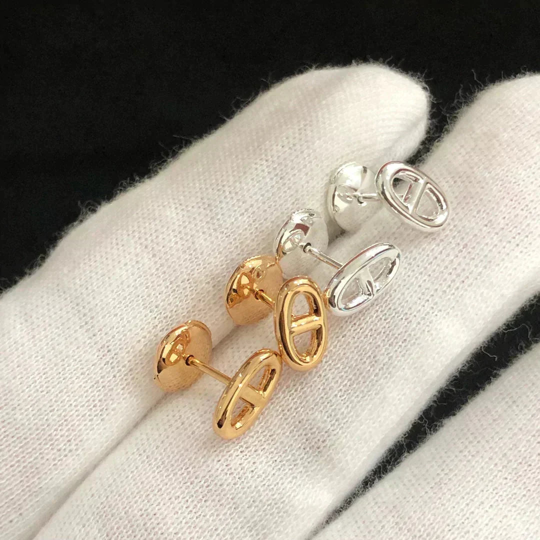 [Zalyn Jewelry ]CHAINE SMALL EARRINGS GOLD AND SILVER