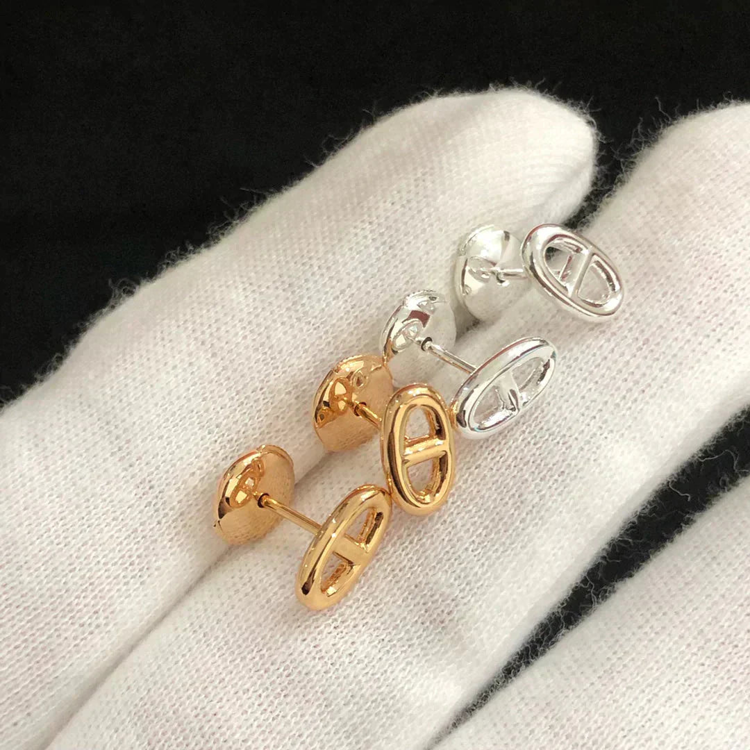 [Zalyn]CHAINE SMALL EARRINGS GOLD AND SILVER