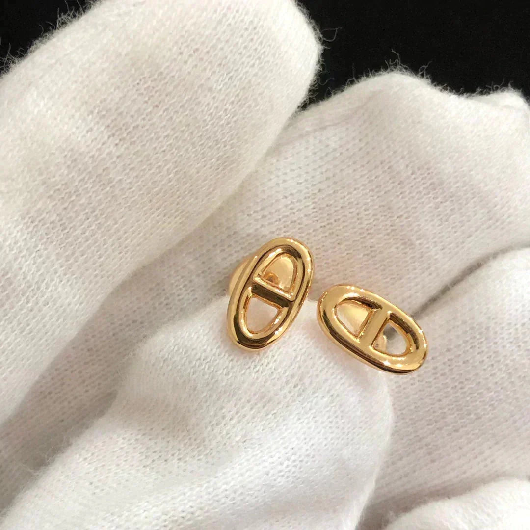 [Zalyn]CHAINE SMALL EARRINGS GOLD AND SILVER