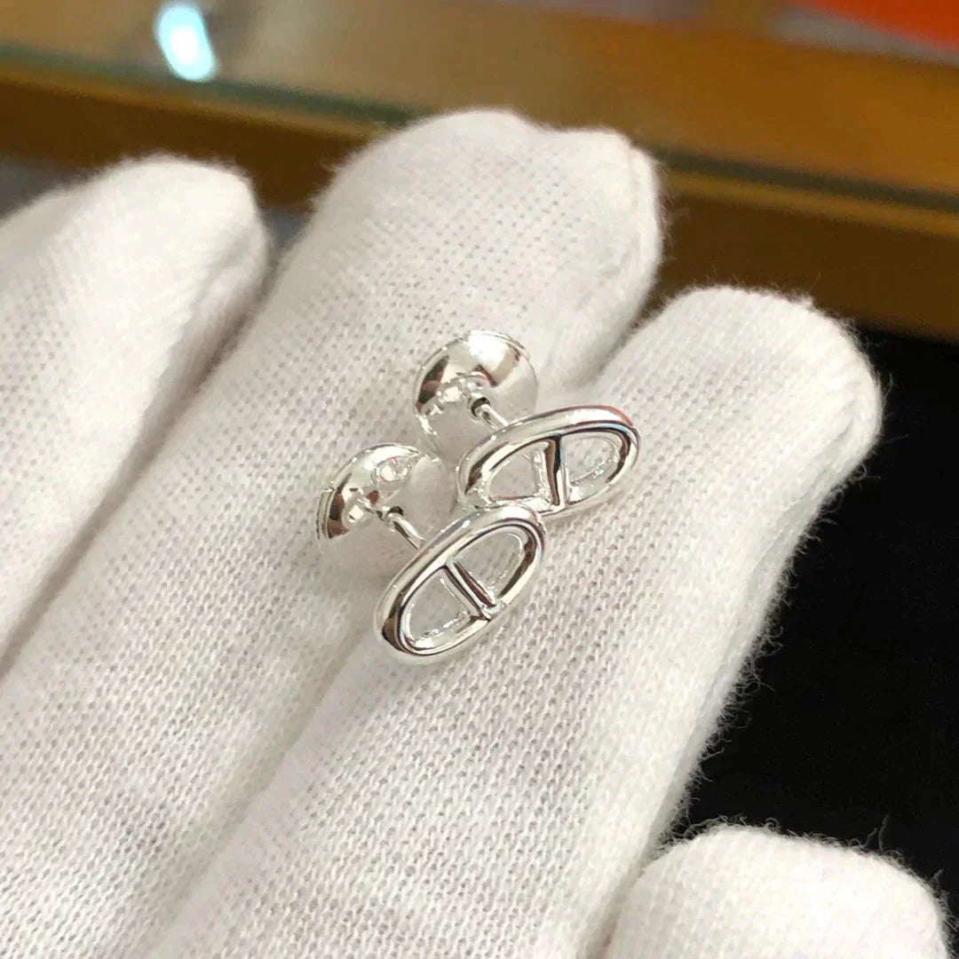 [Zalyn]CHAINE SMALL EARRINGS GOLD AND SILVER